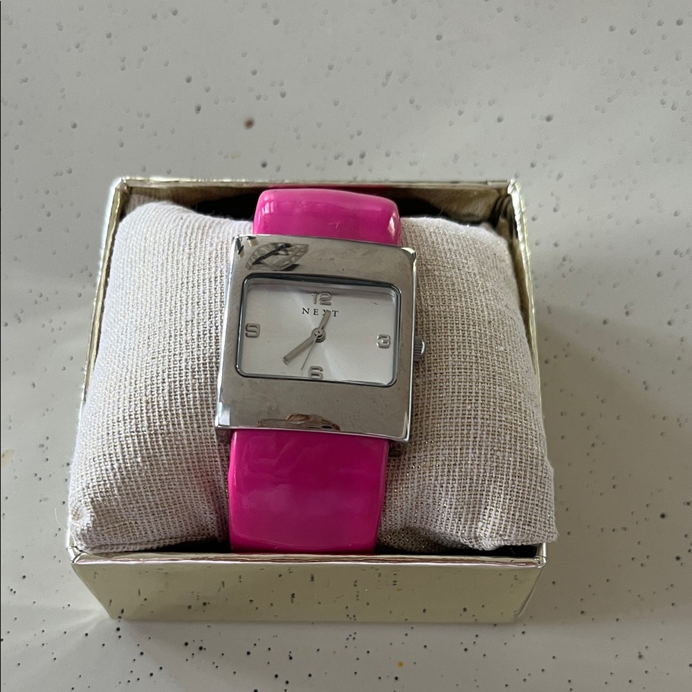 NEXT Women's Watch! Hot Pink Band and Silver Case